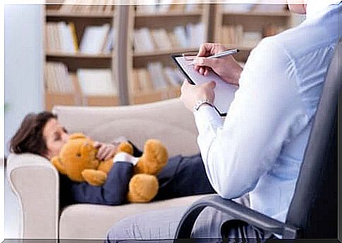 A child undergoing psychotherapy.