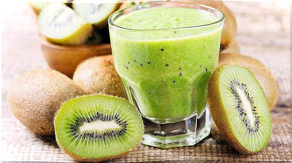Kiwi juice contains enzymes