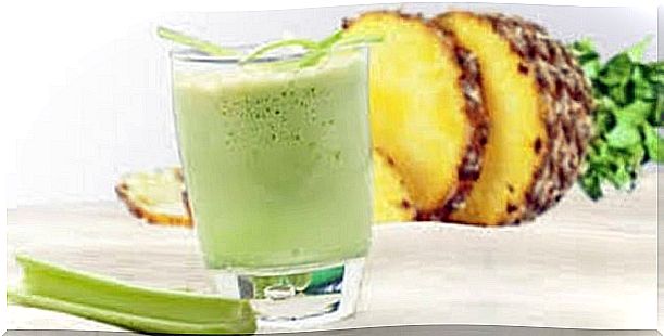 Green drinks: great for burning fat: Celery and pineapple