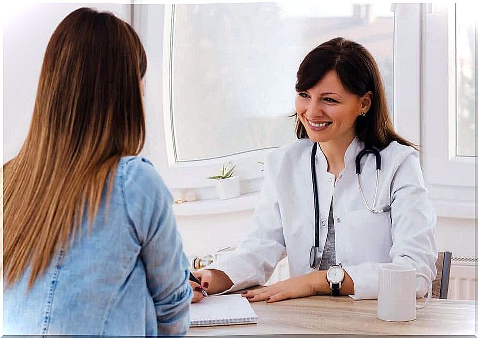 A medical consultation with a young woman